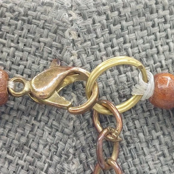 Multi Strand Necklace Colorful Green Brown Wood Glass Plastic Beaded Beads Boho - Picture 8 of 9